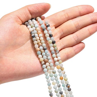 Natural Flower Amazonite Beads Strands X-G-G692-01F-4mm-1