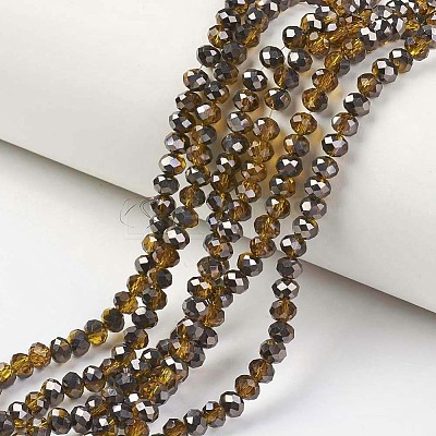 Electroplate Transparent Glass Beads Strands EGLA-A034-T2mm-P09-1