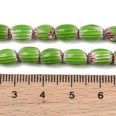 Handmade Millefiori Glass Oval Beads Strands LK-Z001-02A-08-1