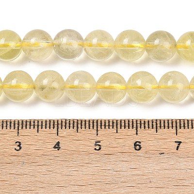 Natural Lemon Quartz(Heated) Beads Strands G-P596-8mm-01-1
