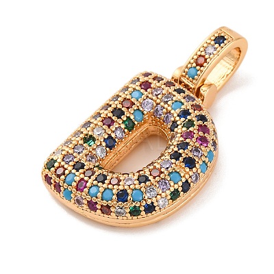 Brass Micro Pave Cubic Zirconia Pendants KK-C076-29D-G02-1