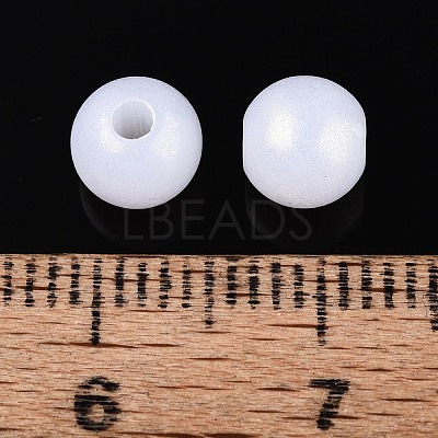 Rubberized Style Rainbow Opaque Acrylic Beads MACR-T010-6mm-08-01-1