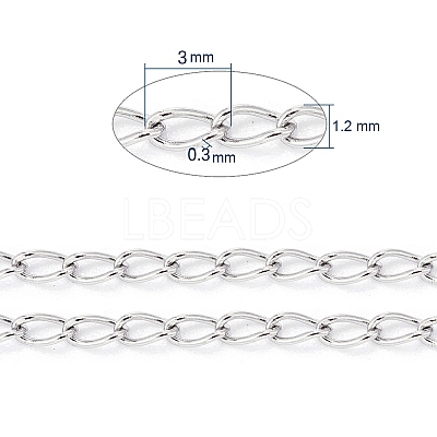Tarnish Resistant 304 Stainless Steel Curb Chains/Twisted Chains CHS-L024-012P-1