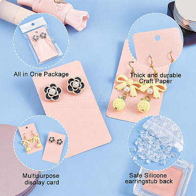 120Pcs Blank kraft Paper Earring Card Holder for Earring Display DIY-PH0009-96B-1