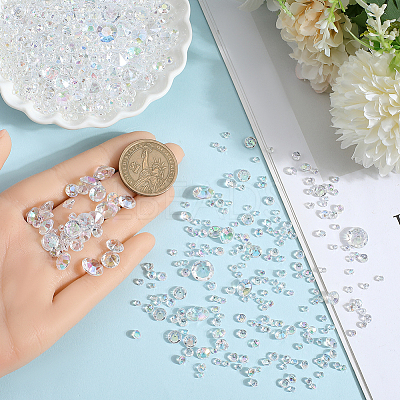 6300Pcs Acrylic Rhinestone Pointed Back Cabochons GACR-SP0001-03B-1