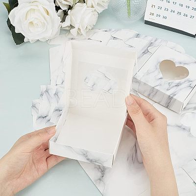 Marble Pattern Paper Cardboard Jewelry Boxes CON-FH0001-27-1