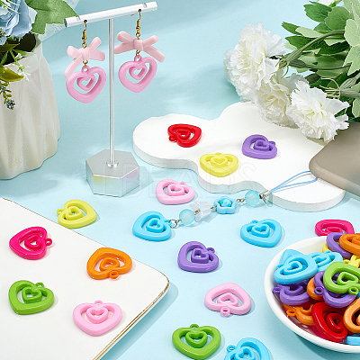 80Pcs Opaque Acrylic Pendants SACR-SP0001-33-1