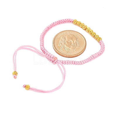 Polyester Cord Braided Bead Bracelets for Women BJEW-L698-01G-12-1