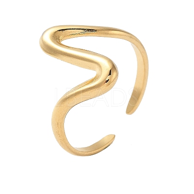 304 Stainless Steel Open Cuff Rings for Women RJEW-M020-07G-06-1