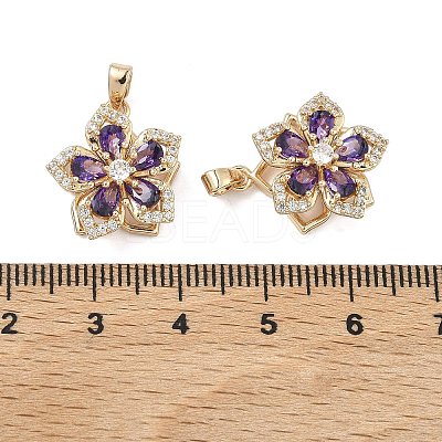 Brass Micro Pave Cubic Zirconia Rotatable Pendants KK-A287-11A-G-1