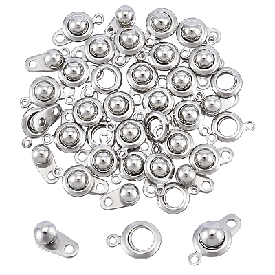 30Sets 201 Stainless Steel Snap Clasps STAS-UN0062-05-1