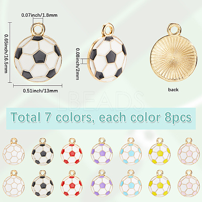 56Pcs 7 Colors Alloy Enamel Pendants FIND-SC0016-11-1