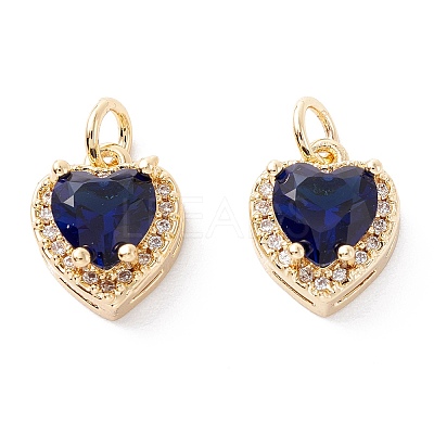 Brass Micro Pave Cubic Zirconia Charms ZIRC-A019-14G-E-1
