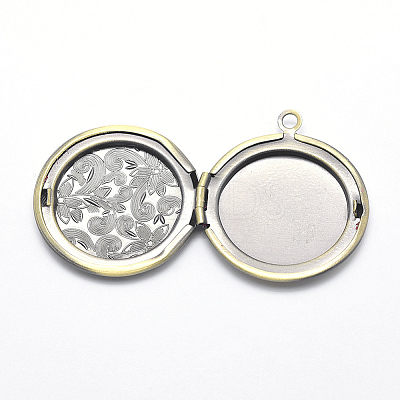 Brass Locket Pendants X-KK-F717-41AB-NR-1