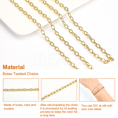 1M Brass Oval Paperclip Chains CHC-BC0001-15-1