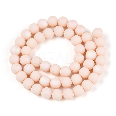 Frosted Opaque Glass Beads Strands LS-GLAA-T032-P8mm-MBB09-1