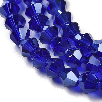 Transparent Electroplate Glass Beads Strands EGLA-A039-T4mm-B06-1