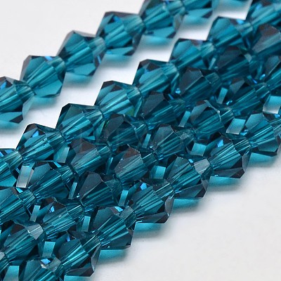 Imitate Austrian Crystal Bicone Glass Beads Strands GLAA-F029-6x6mm-01-1