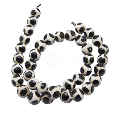 Tibetan Style Turtle Back Pattern dZi Beads G-H1454-1-1
