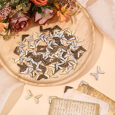 96Pcs 3 Colors Iron Bag Decorate Corners Protector PURS-CP0001-06-1