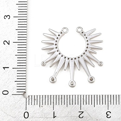 Brass Micro Pave Clear Cubic Zirconia Connector Charms CU-CBAD306-23P-1