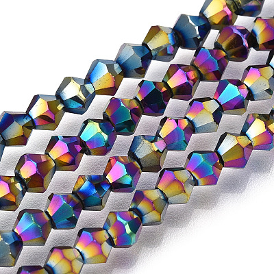 Electroplate Glass Bead Strands EGLA-R094-4mm-02-1