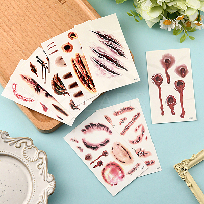 27Pcs Removable Scar Temporary Tattoos DIY-SP0005-66B-1