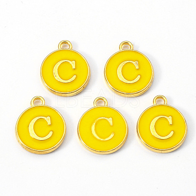 Golden Plated Alloy Enamel Charms X-ENAM-S118-09C-1