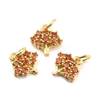 Brass Micro Pave Cubic Zirconia Charms KK-A156-11G-RS-1