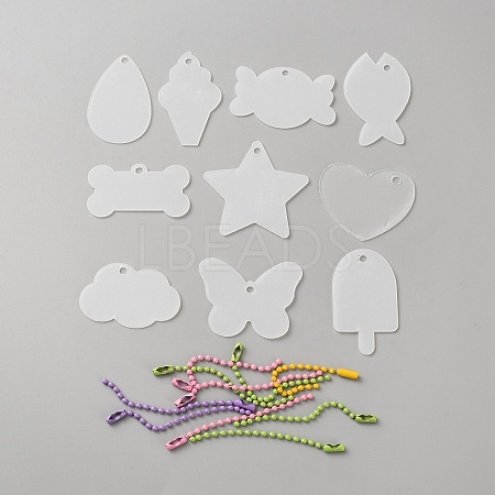 10Pcs Transparent Acrylic Blank Pendants DIY-CJC0006-37-1