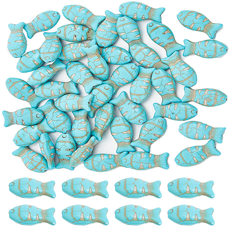 SUNNYCLUE 50Pcs Synthetic Turquoise Dyed Beads G-SC0002-60-1