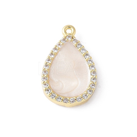 Brass Micro Pave Cubic Zirconia Pendants KK-K399-02G-01-1