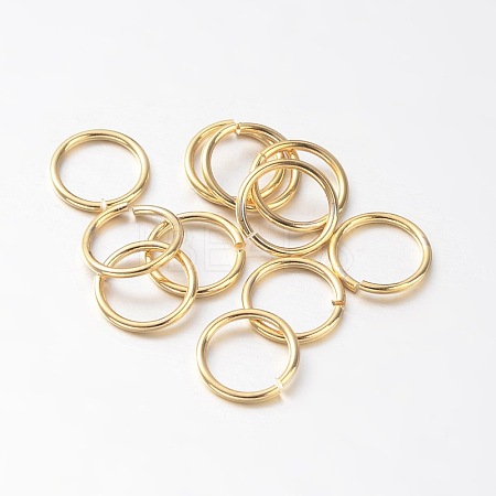 Eco-Friendly PVD Vacuum Plating & Long-Lasting Plated Brass Open Jump Rings KK-E663-4mm-G-1