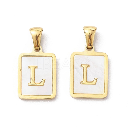 Ion Plating(IP) 304 Stainless Steel Pave Shell Pendants X-STAS-G327-01G-L-1