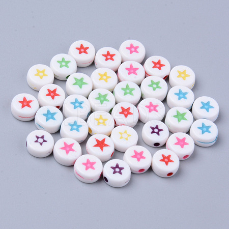 Opaque White Acrylic Beads MACR-S273-43-1