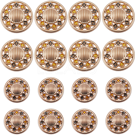 Gorgecraft 16Pcs 2 Style Alloy Enamel Shank Buttons BUTT-GF0003-50-1