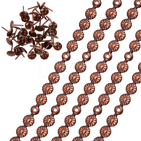 5Bags Flower Iron Decoration Strip FIND-GF0008-41A-R-1