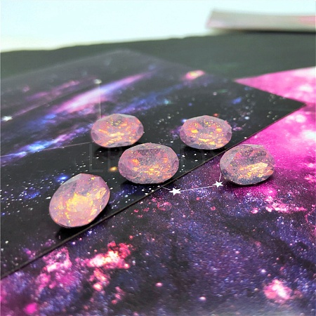 Transparent Pointed Back Resin Rhinestone Cabochons CRES-WH0002-08D-1