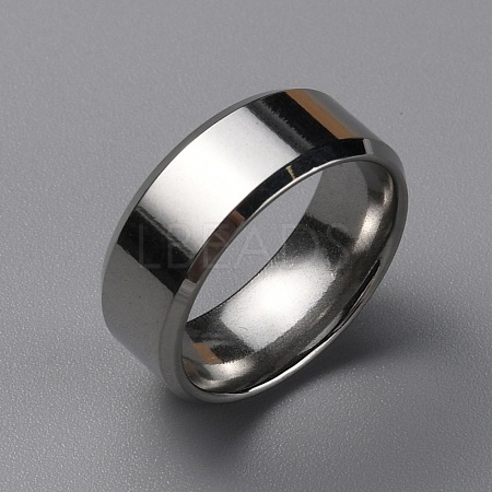 304 Stainless Steel Wide Band Finger Rings for Women Men RJEW-WH0009-12D-1