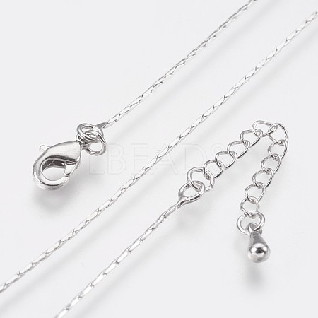 Long-Lasting Plated Brass Boston Link Chain Necklaces NJEW-K112-08P-NF-1