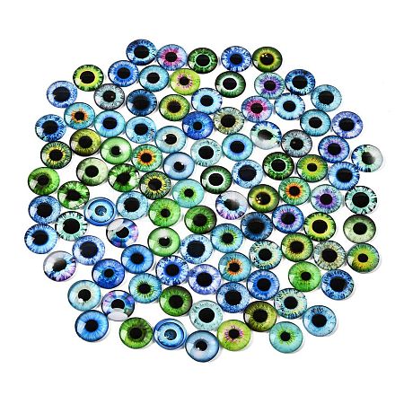 Printed Transparent Glass Cabochons GL-CBAA22A-16-1