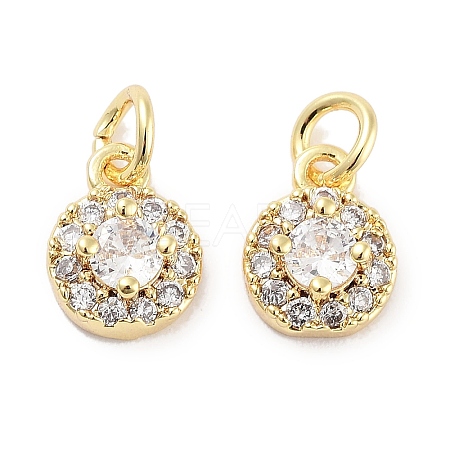 Brass Micro Pave Cubic Zirconia Charms KK-C051-12G-02-1