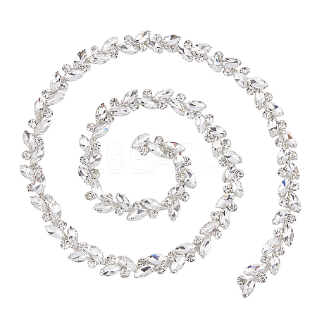 Glass Rhinestone Handmade Beaded Chains FIND-WH0161-66A-1