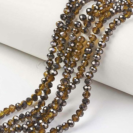 Electroplate Transparent Glass Beads Strands EGLA-A034-T2mm-P09-1
