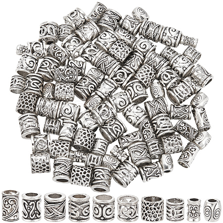 100Pcs 10 Styles Tibetan Style Zinc Alloy Beads FIND-SP0005-90-1