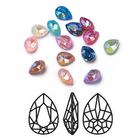 Glass Rhinestone Cabochons RGLA-L024-E01-MI-1