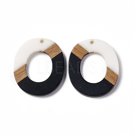 Opaque Resin & Walnut Wood Pendants RESI-M027-01F-1