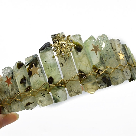 Natural Prehnite Hair Bands PW-WGE968B-08-1