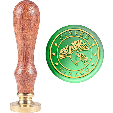 Brass Wax Seal Stamp with Handle AJEW-WH0184-1061-1