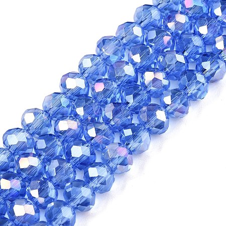 Electroplate Glass Beads Strands EGLA-A044-T6mm-B14-1